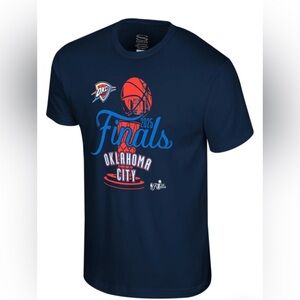 Oklahoma City Thunder Blue 2025 Finals Participant Stadium Essentials Shirt NWT